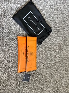 Rare Kent Stetson Veuve Clicquot Leather Clutch with Dust Bag